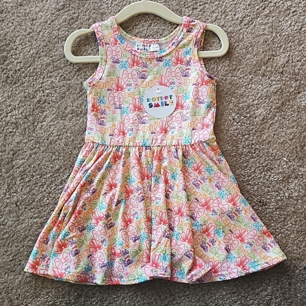 Dot Dot Smile Pink Bows Tank Dress 12 24 Months